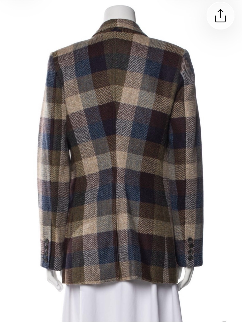 Smythe Multicolor Plaid Wool Birkin Blazer - Picture 3 of 7